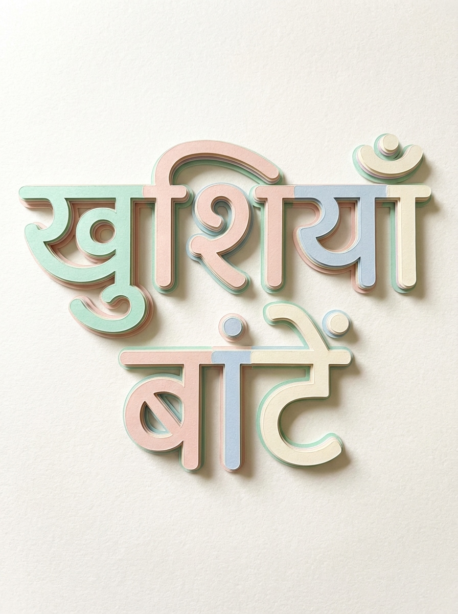 Paper Cut Hindi Text