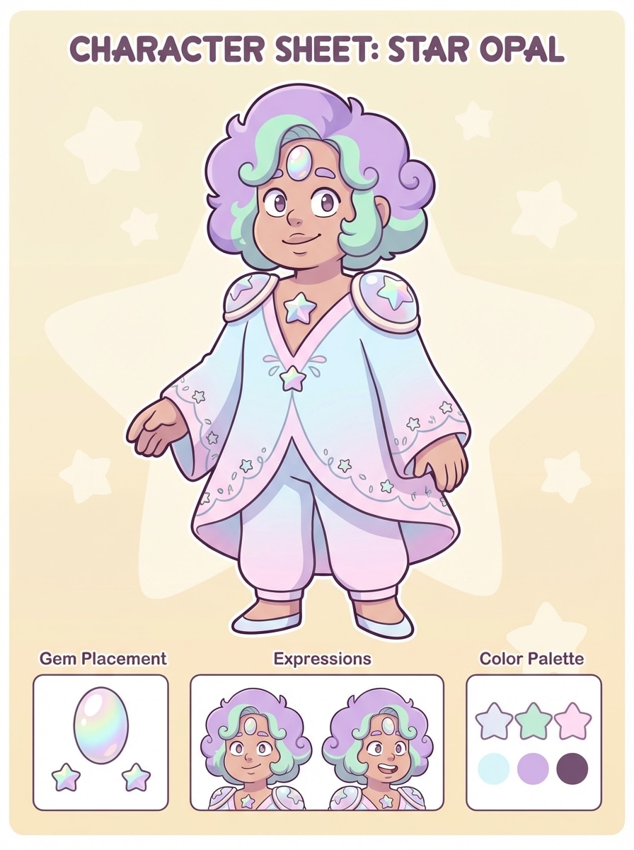 Pastel Cel-Shaded Gemsona