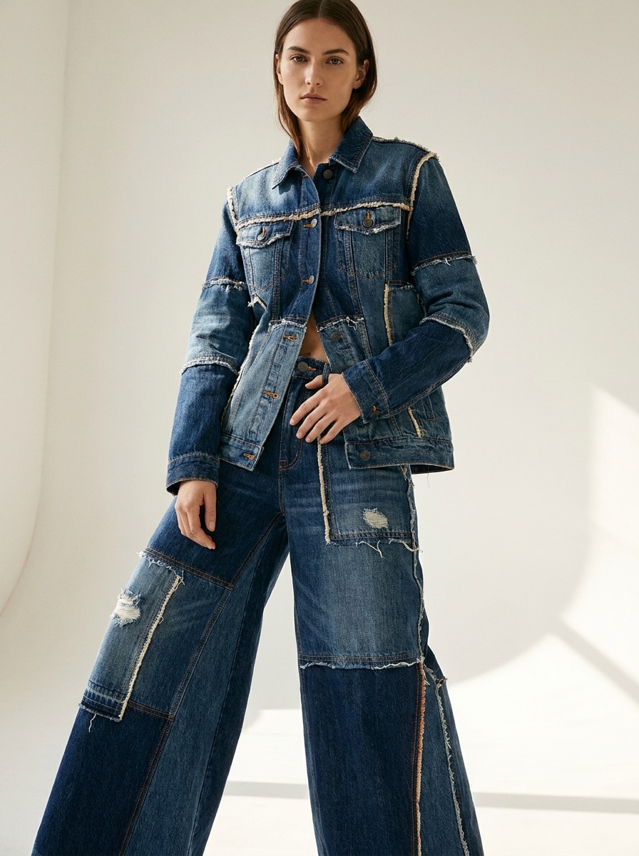 Patchwork Denim Effect