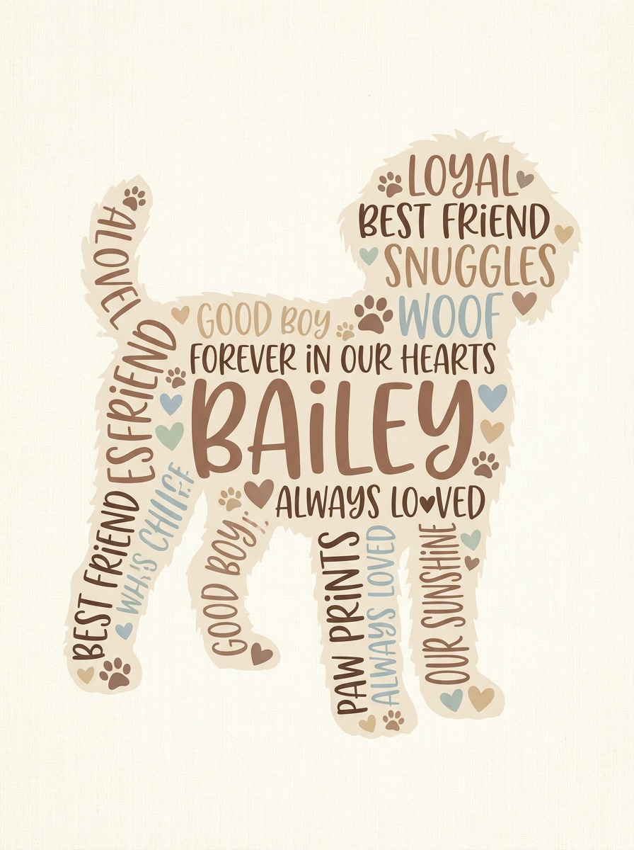 Pet Silhouette Word Cloud