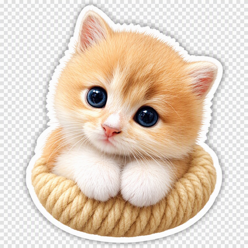 Adorable pet photo to sticker AI example