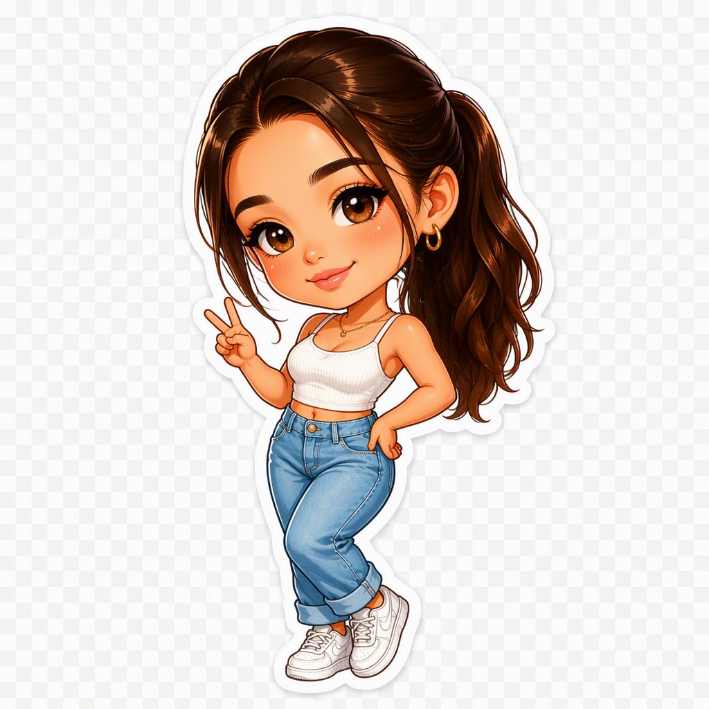 Cute chibi photo to sticker AI example