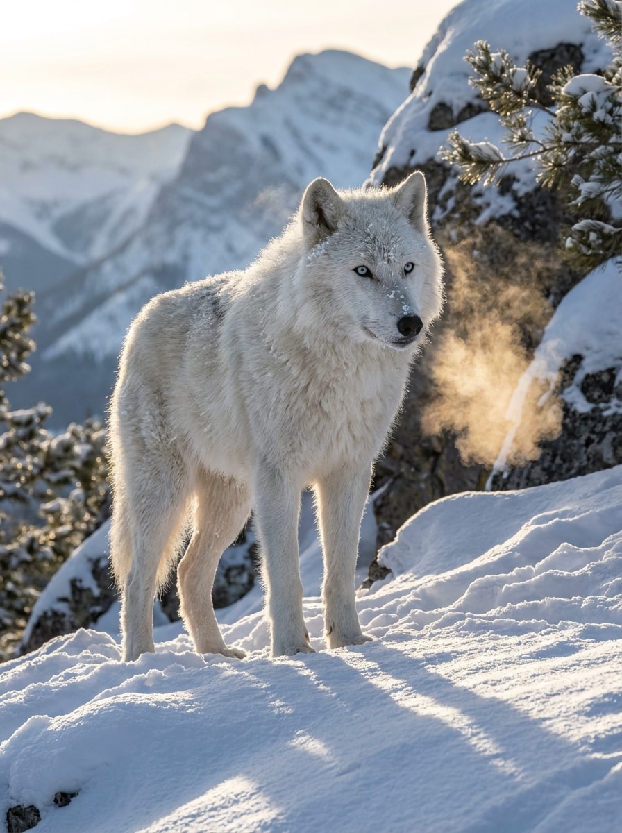 Photoreal Snow Wolf