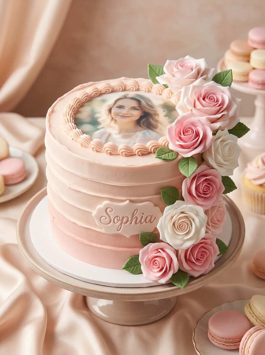 Pink Rose Cake