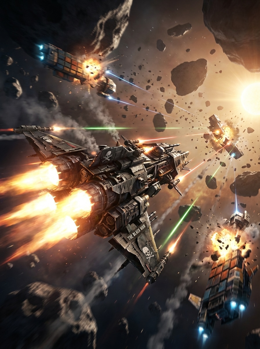 Pirate Ambush in Asteroid Field