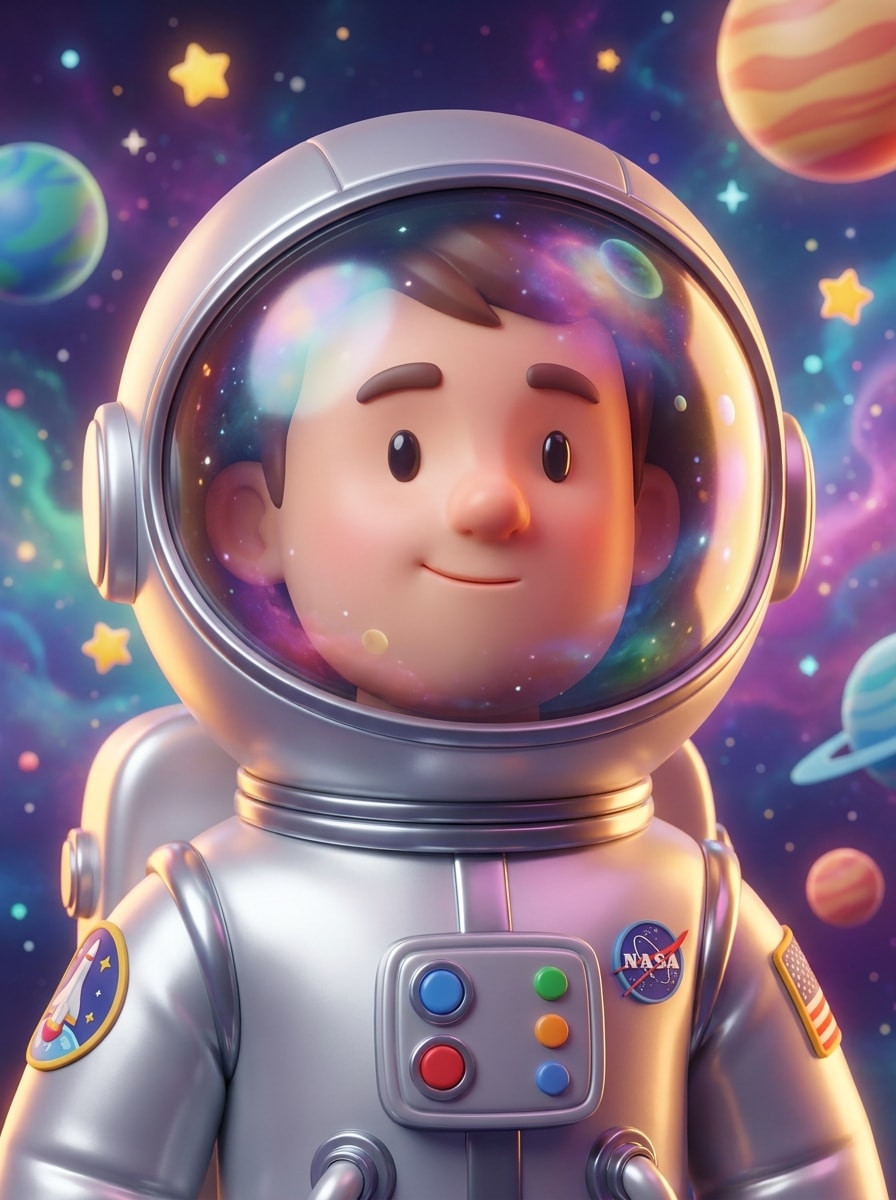 3D Cartoon Space Explorer