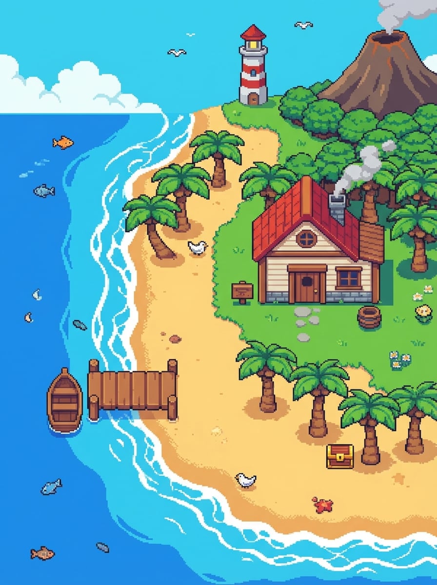 Pixel Art Island