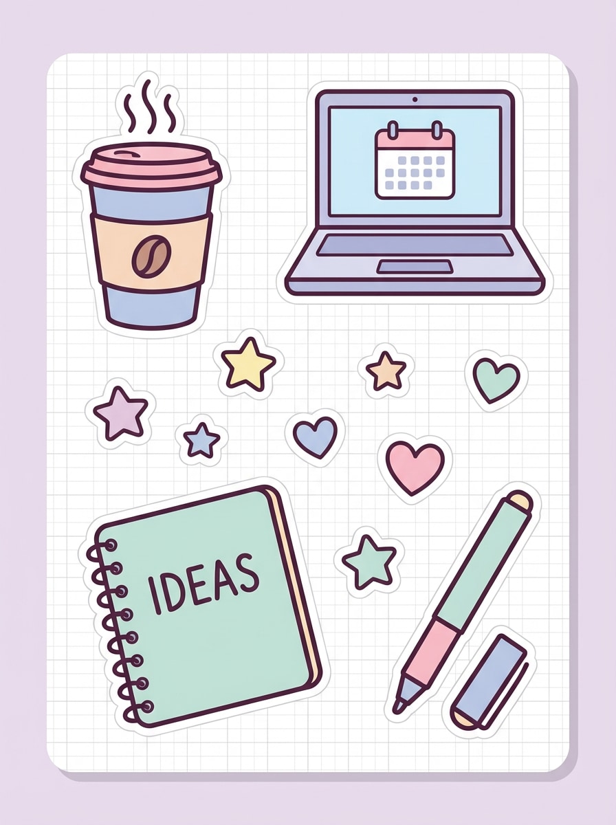 Bold Outline Planner Stickers