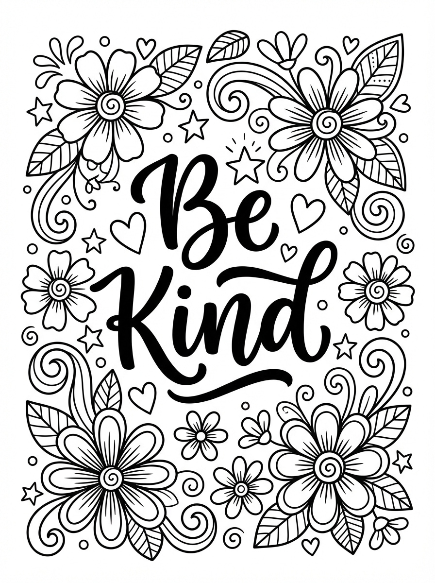 Positive Quote Doodle Page