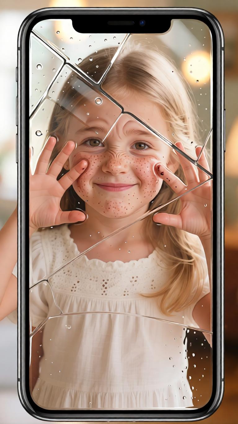 Peeking from phone edge AI wallpaper prompt