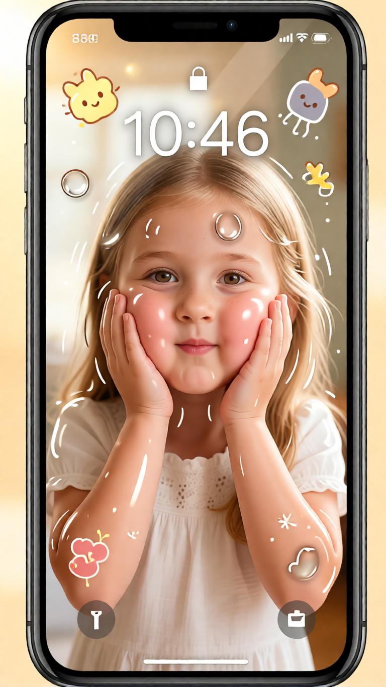 Cute phone screen character wallpaper prompt