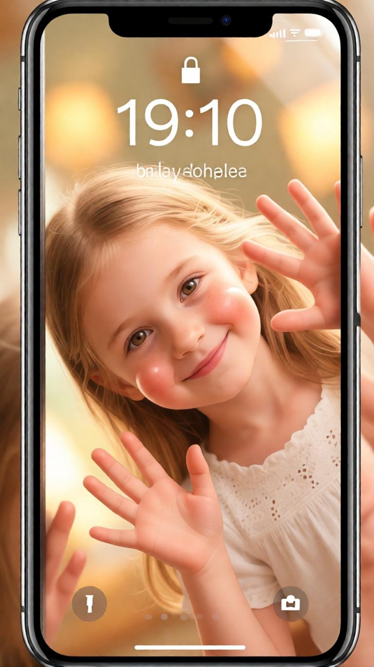 Warm playful AI lock screen wallpaper prompt