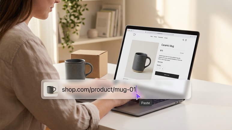 AI product demo video maker turning a product URL into product demo video ads