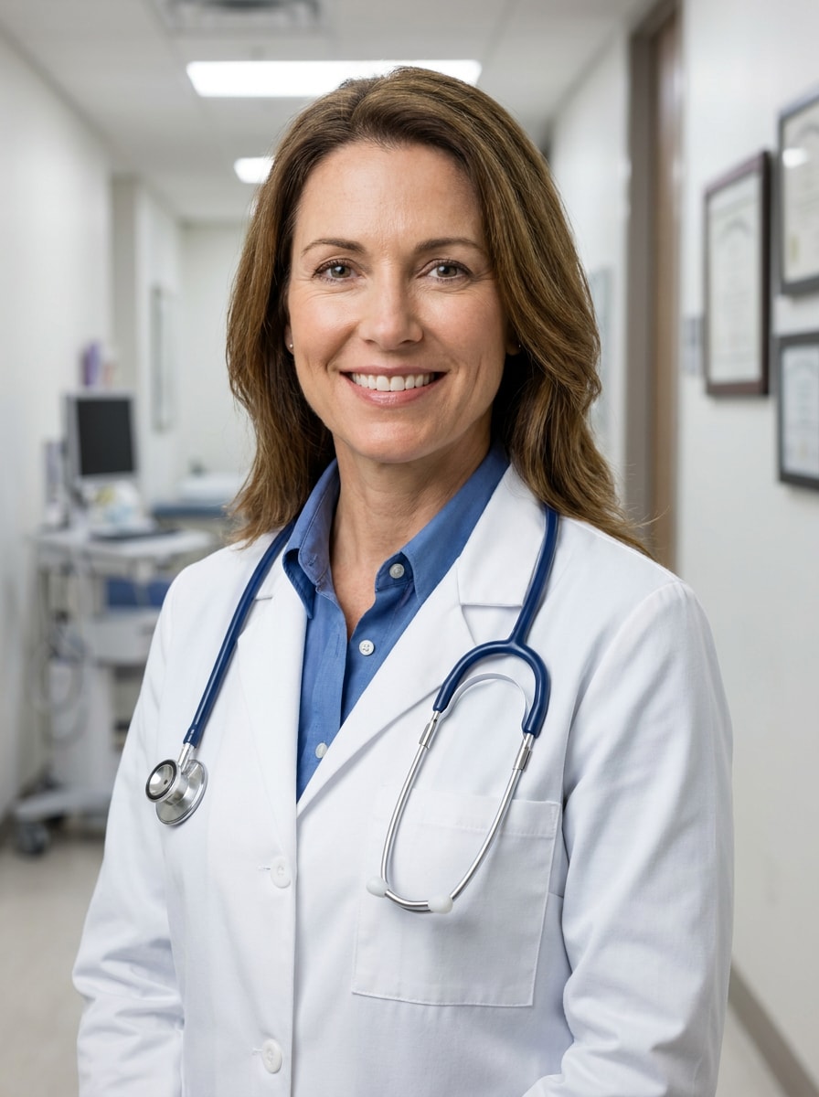 Professional White Coat Headshot