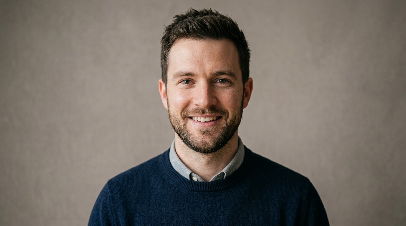 After clean studio profile photo result