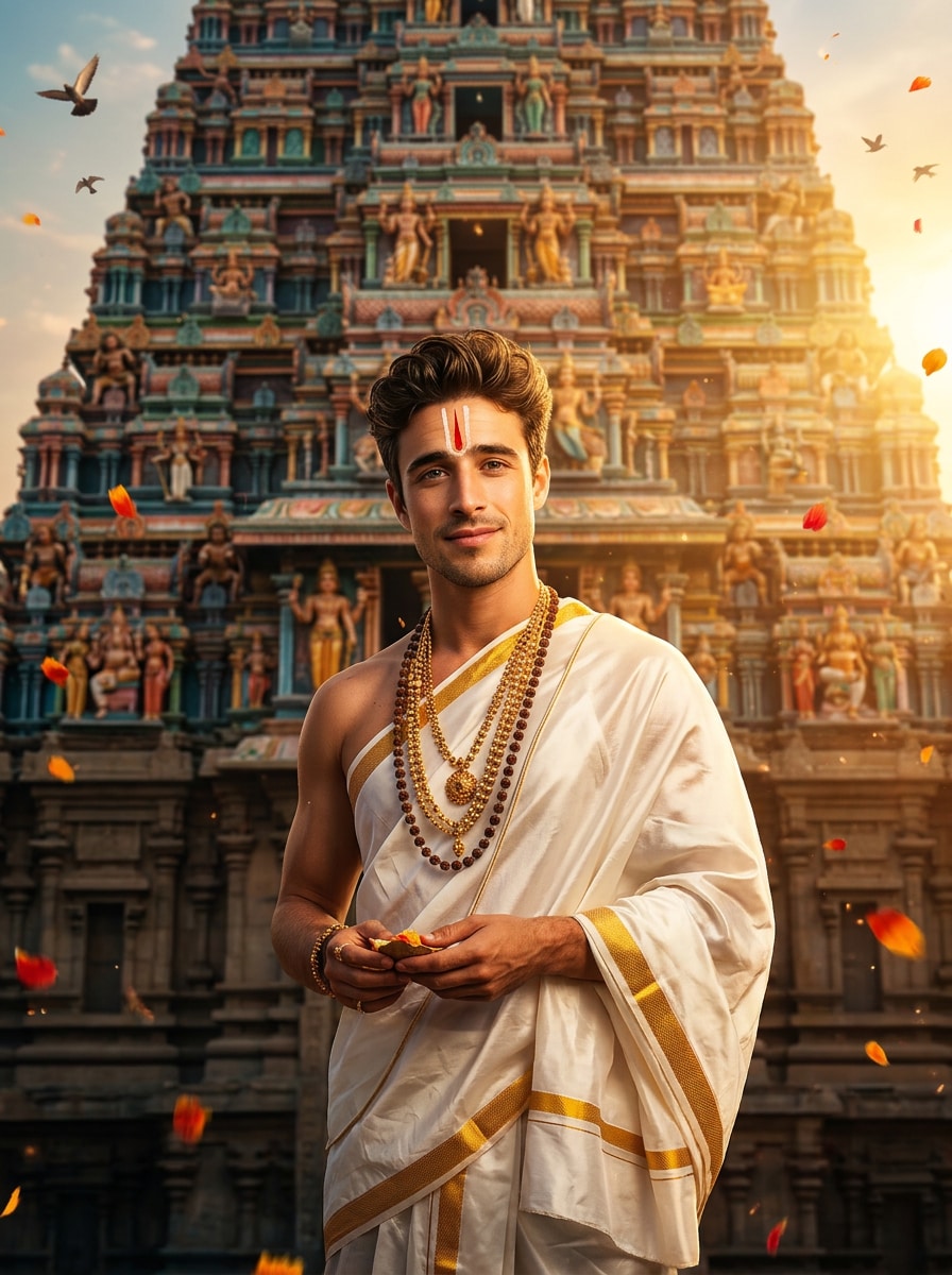 Viral Gemini AI Temple Look Prompt for Gemini AI Boy Indian Style prompt
