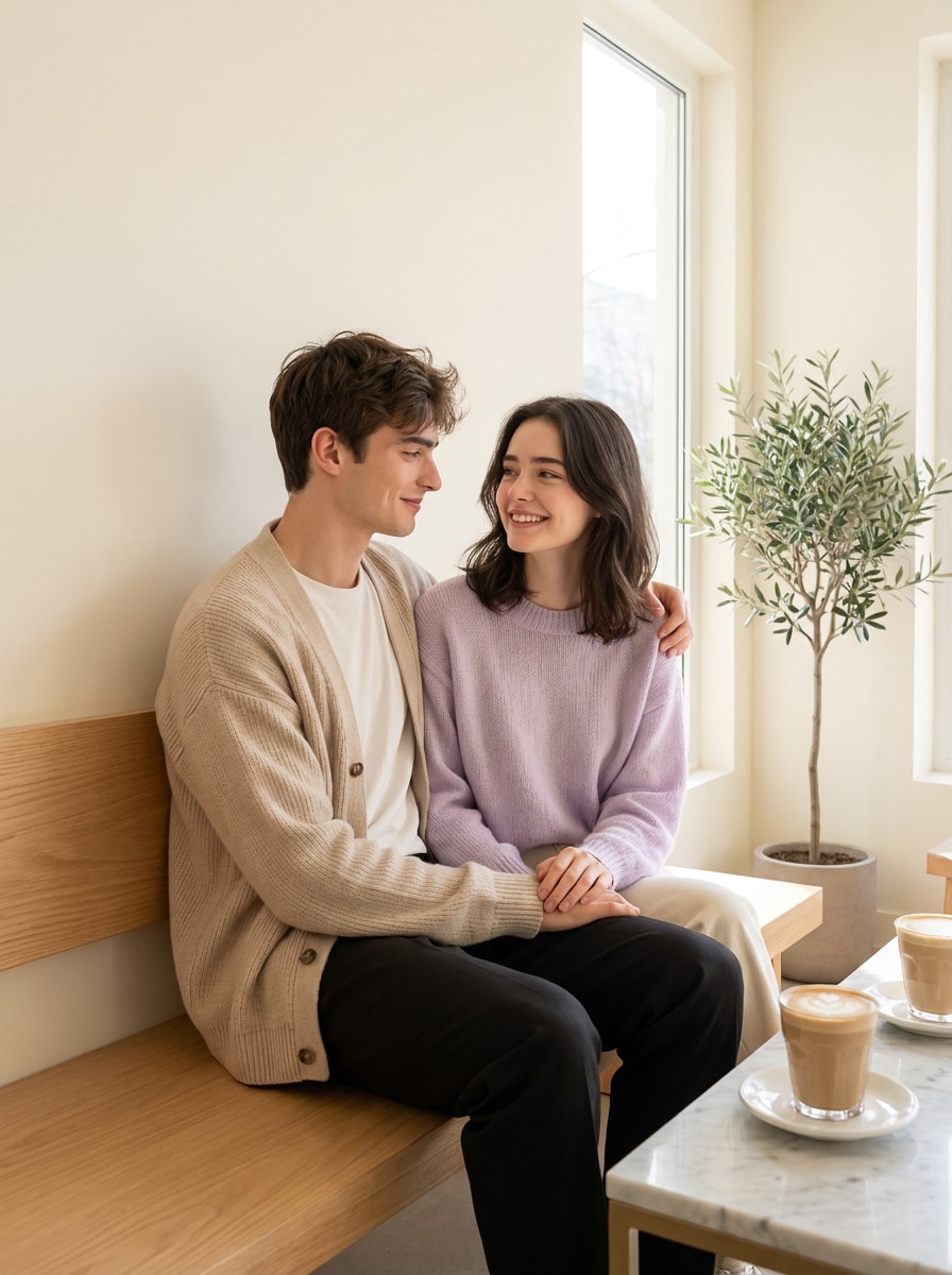 Korean Style Romantic Couple Prompt Gemini AI Pasangan