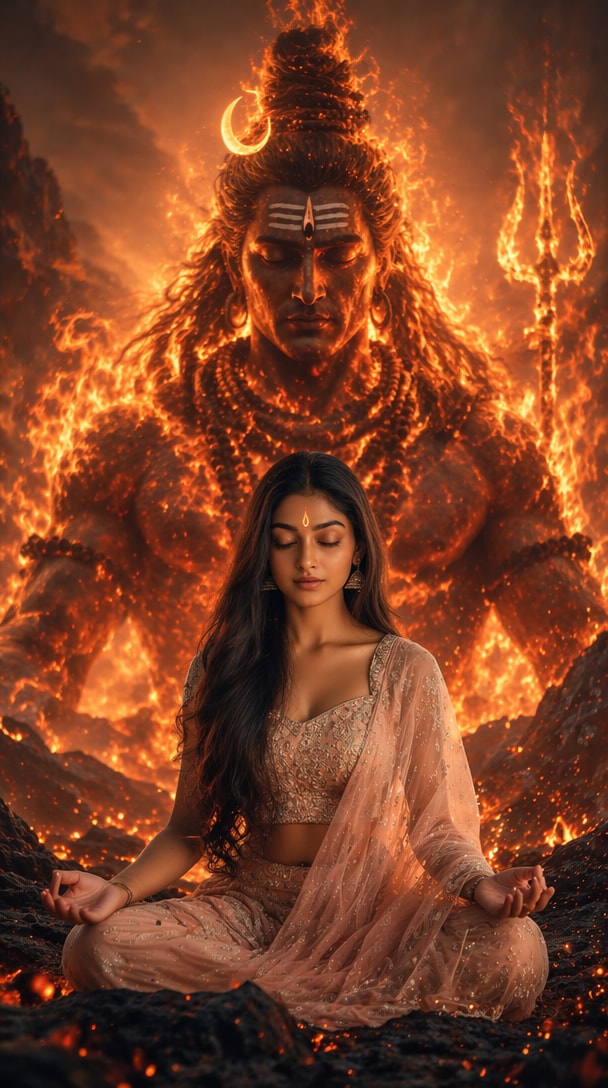 Fire Mahadev Background Prompt