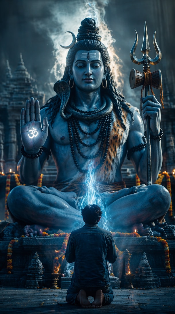 Mahadev Blessing Scene Prompt