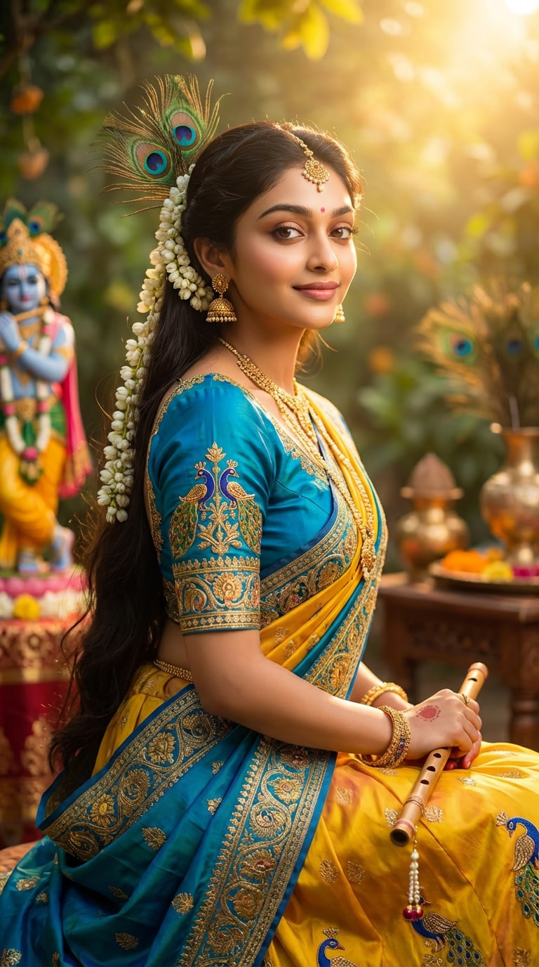 Vibrant Radha Krishna Look