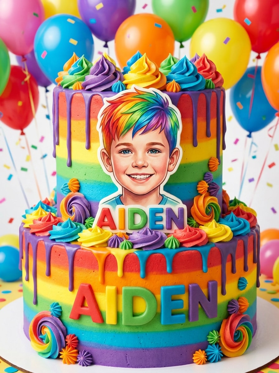 Rainbow Party Cake