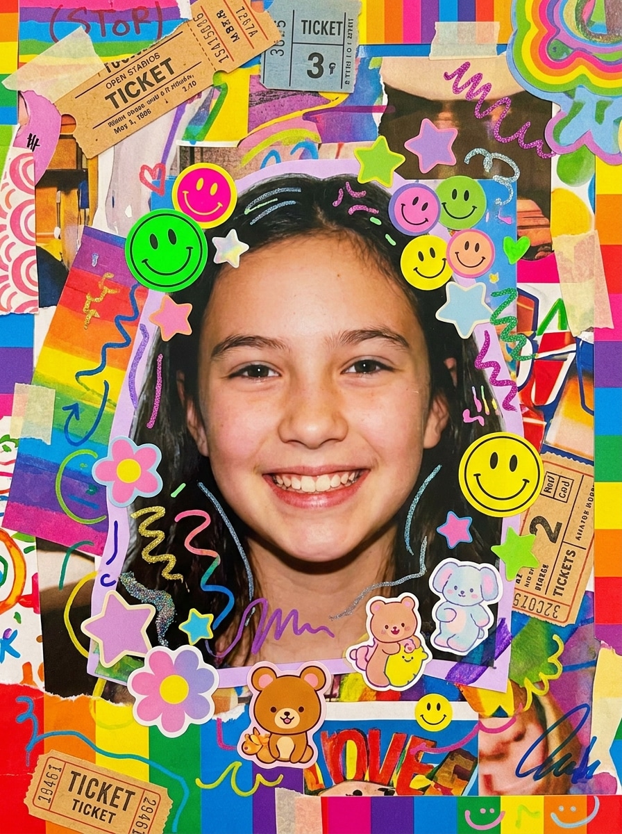 Rainbow Scrapbook Portrait