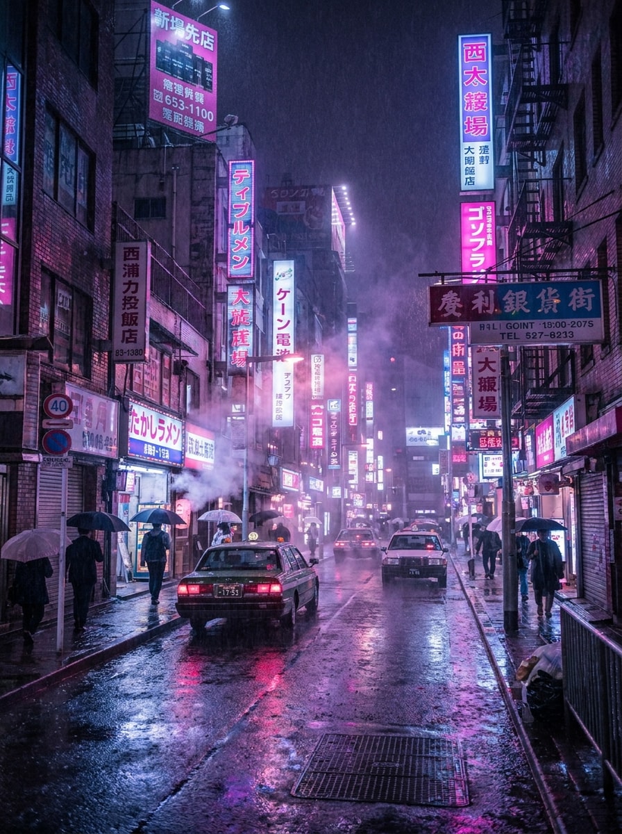 Rainy Neon Alley