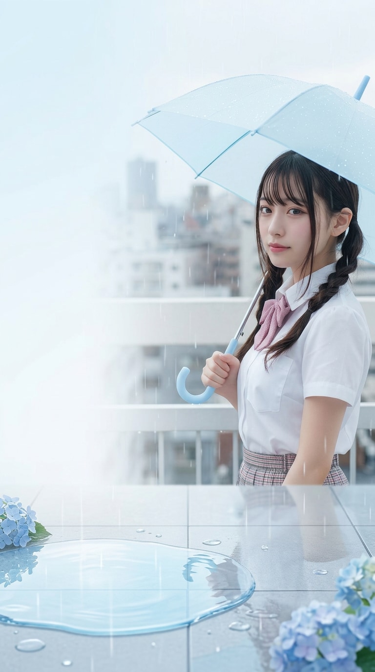 梅雨のSNSバナーAI画像素材
