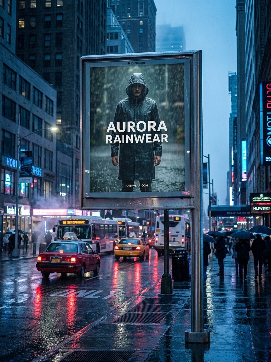 Rainy Street Billboard