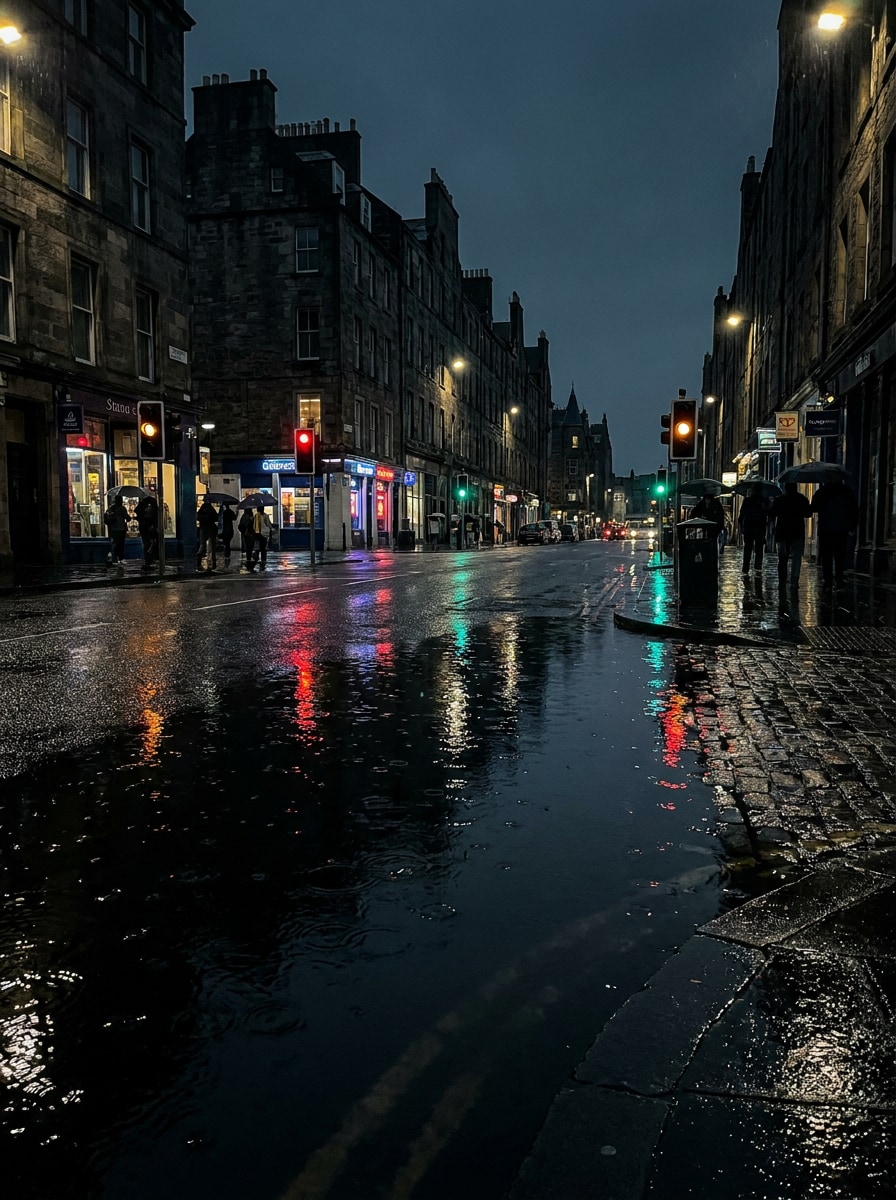 Rainy Street Mirror Effect