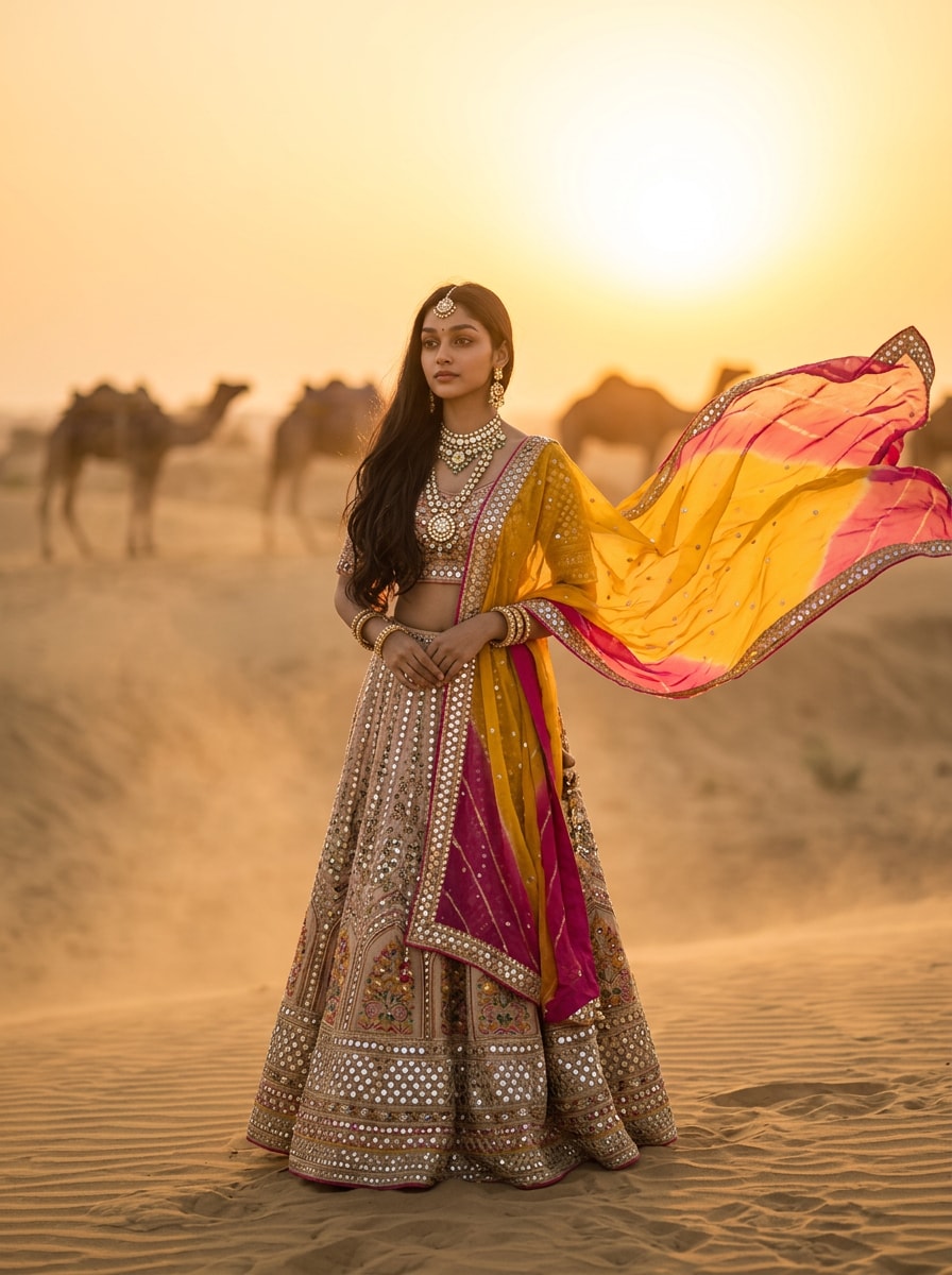 Royal Desert Queen Portrait Rajasthani Look Prompt for Gemini AI