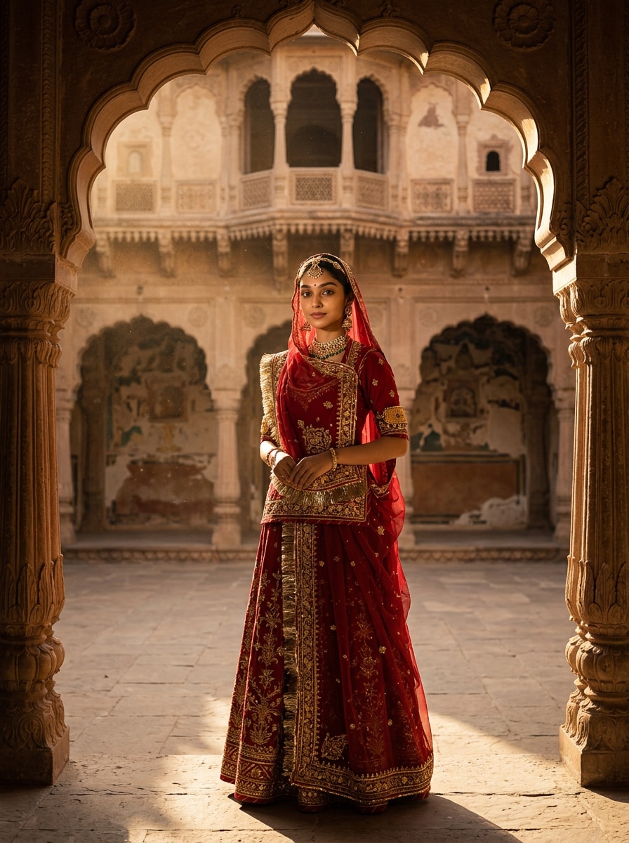 Sandstone Haveli Portrait Rajasthani Look Prompt for Gemini AI
