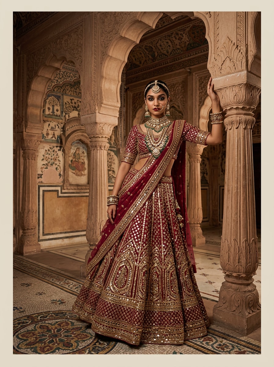 Royal Mirror Work Fashion Rajasthani Look Prompt for Gemini AI