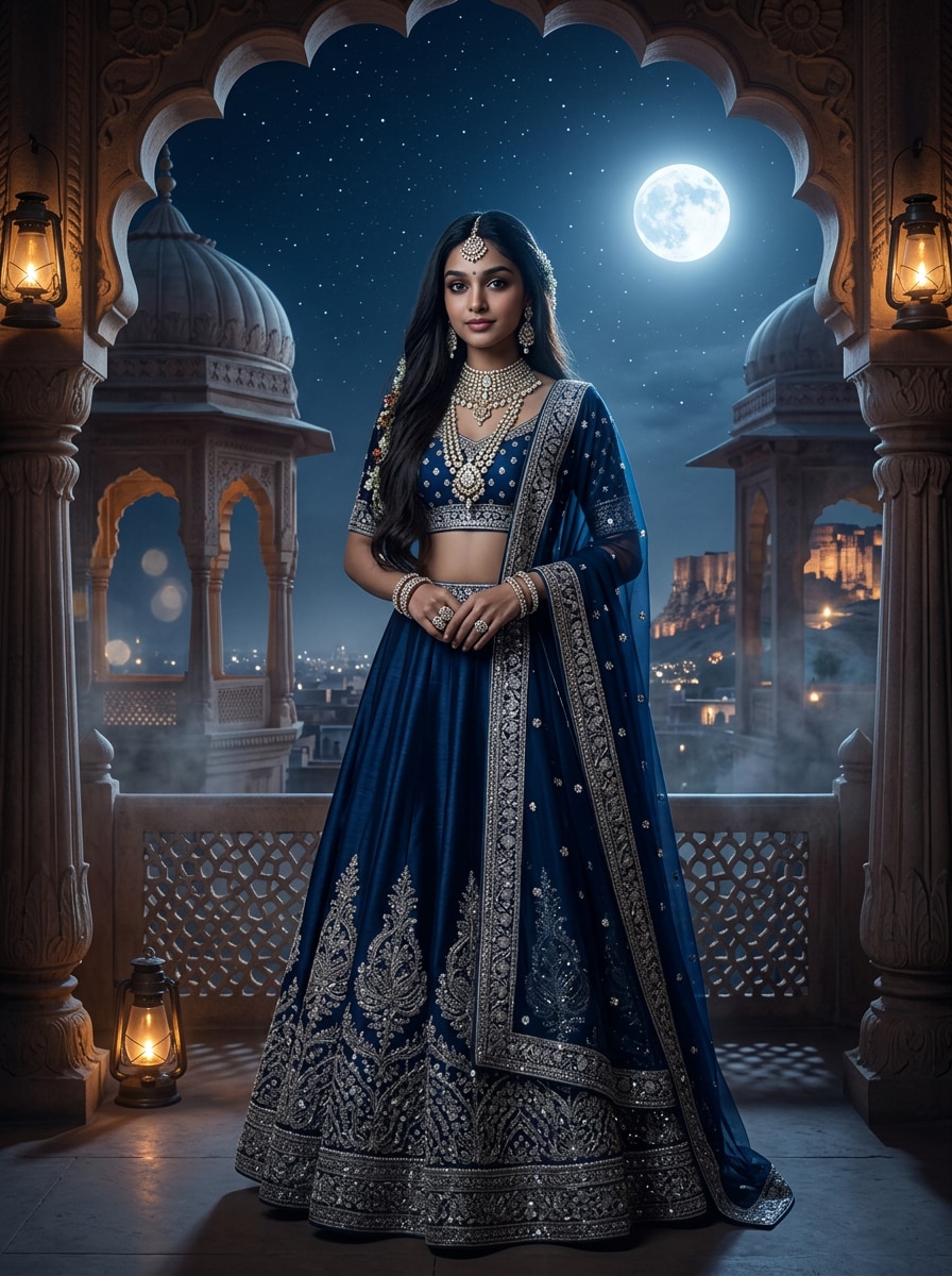 Moonlight Rajputi Queen Rajasthani Look Prompt for Gemini AI