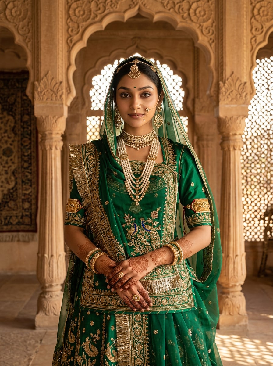 Rajwadi Bridal Luxury Portrait Rajasthani Look Prompt for Gemini AI