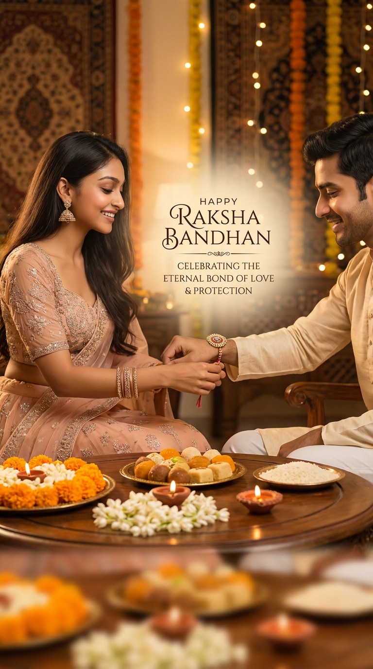 Facebook Raksha Bandhan Greeting AI Prompt
