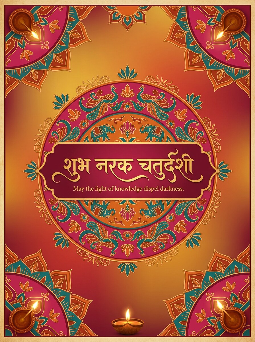 Rangoli Border Greeting Poster