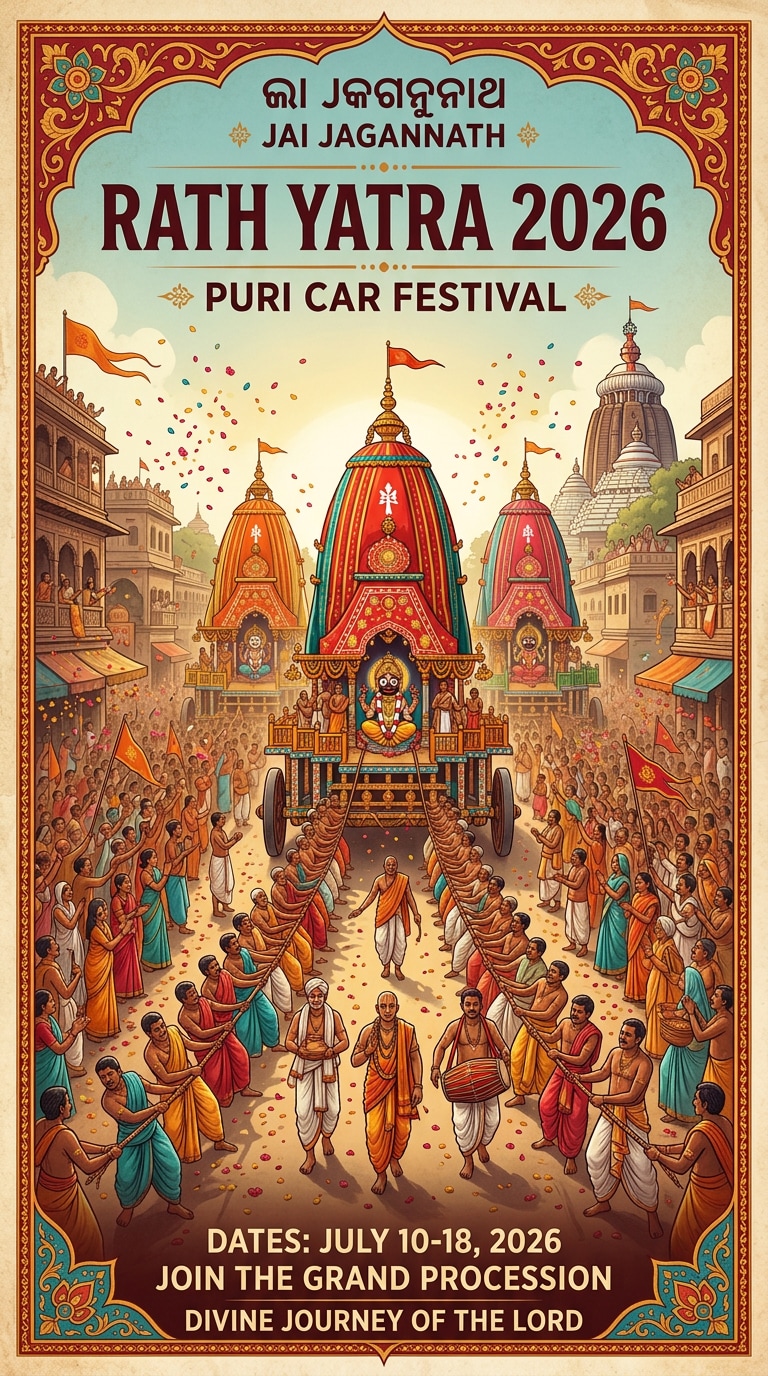 Puri Rath Yatra Grand Chariot Poster