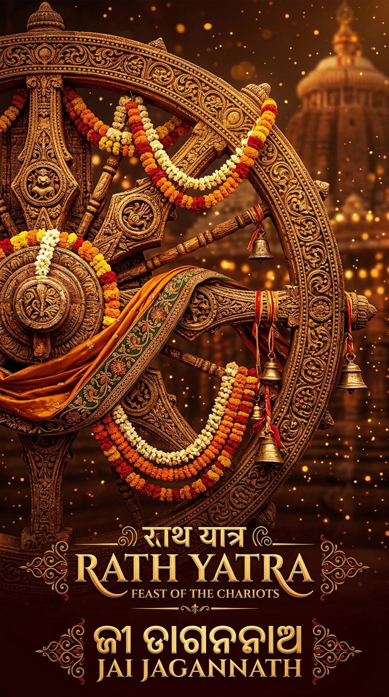 Rath Yatra Chariot Wheel AI Poster