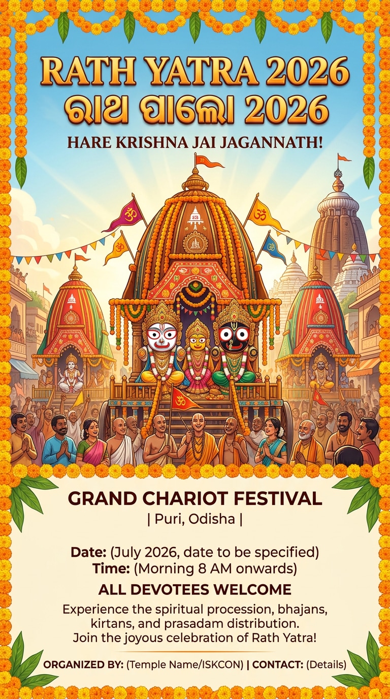 Temple Event Rath Yatra AI Poster