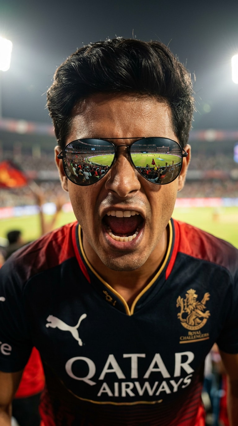 Gemini RCB Fan Portrait Prompt