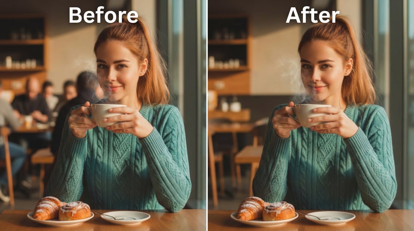 Remove people from photo example 1