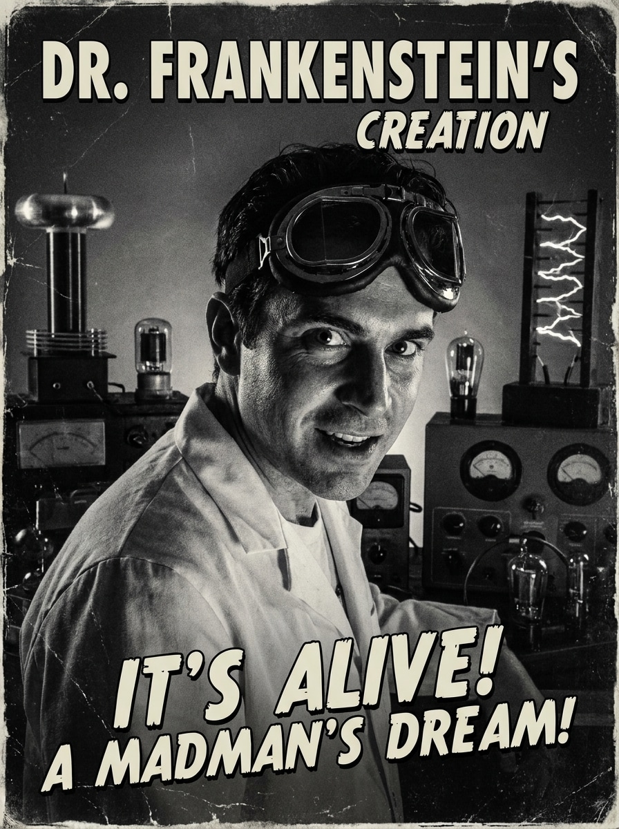 Retro B-Movie Scientist