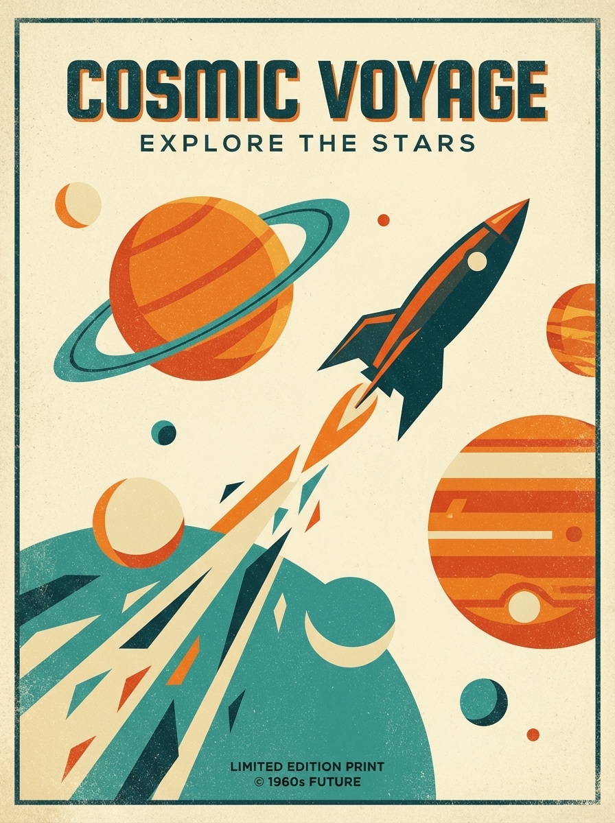 Retro Futurist Space Poster