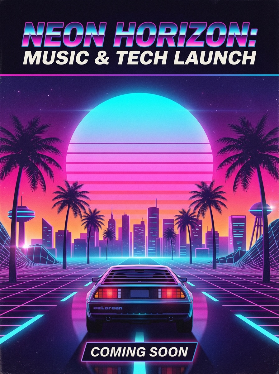 Retro Futuristic Poster Banner