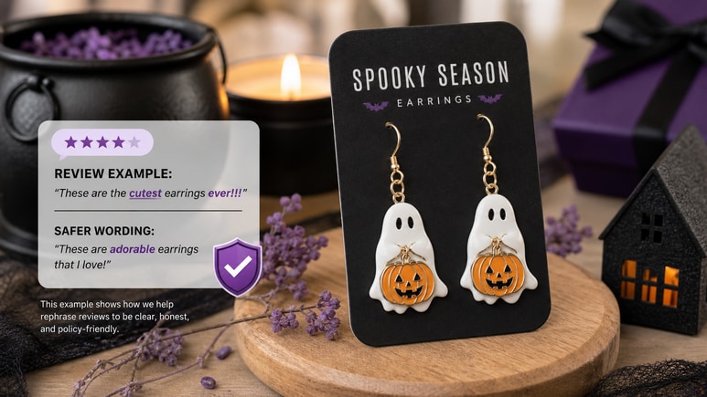 Review-friendly Halloween Earrings scripts checked for risky claims before video rendering