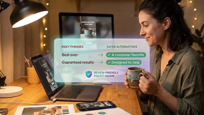 Review-friendly Shopify video ad scripts filtered for risky claims before rendering