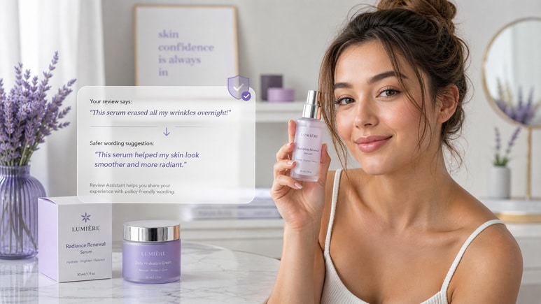 Review-friendly Skincare Photoshoot scripts checked for risky claims before video rendering