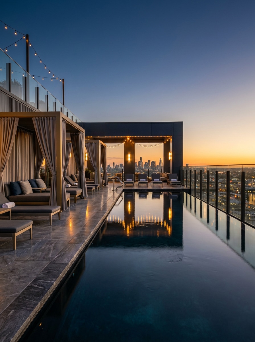 Rooftop Pool Scene