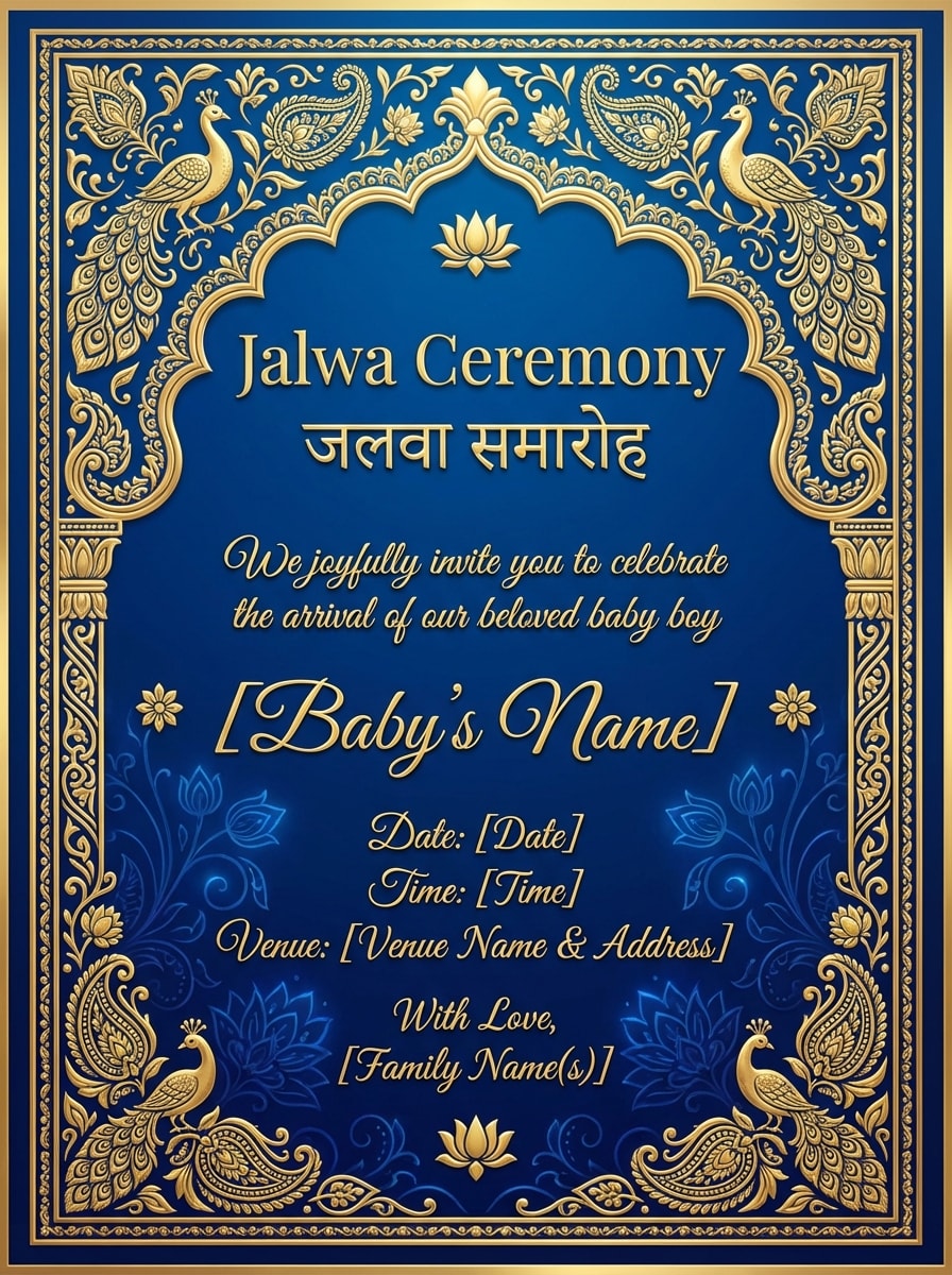 Royal Blue Gold Jalwa Card